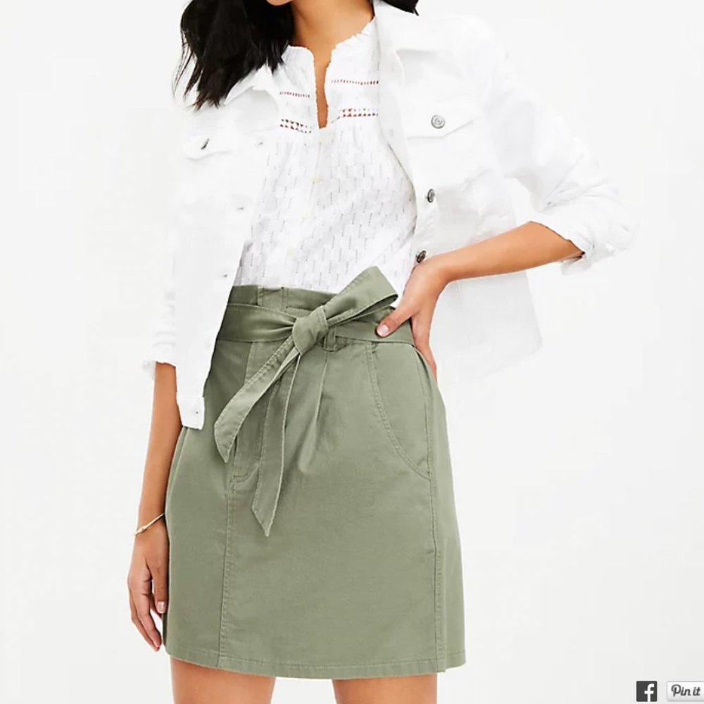 NWT LOFT Tie Waist Pocket Skirt
